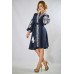 Embroidered Wrap Around Dress "Firebird" Navy